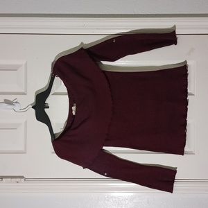 Onetheland Sweater Maroon/Burgundy Top